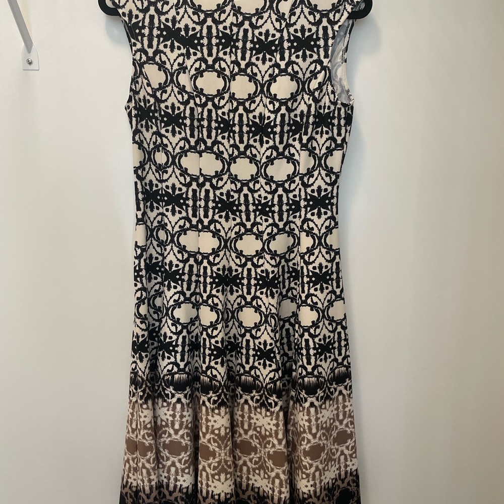 Danny & Nicole Black and Cream Midi Dress